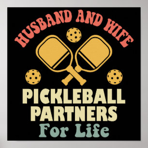 Pickleball-partners i make och frun för livet poster