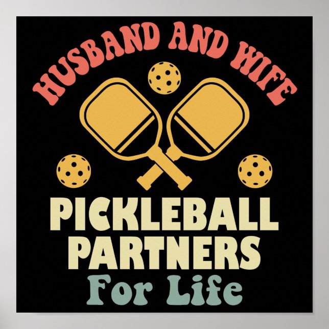 Pickleball-partners i make och frun för livet poster (Framsidan)