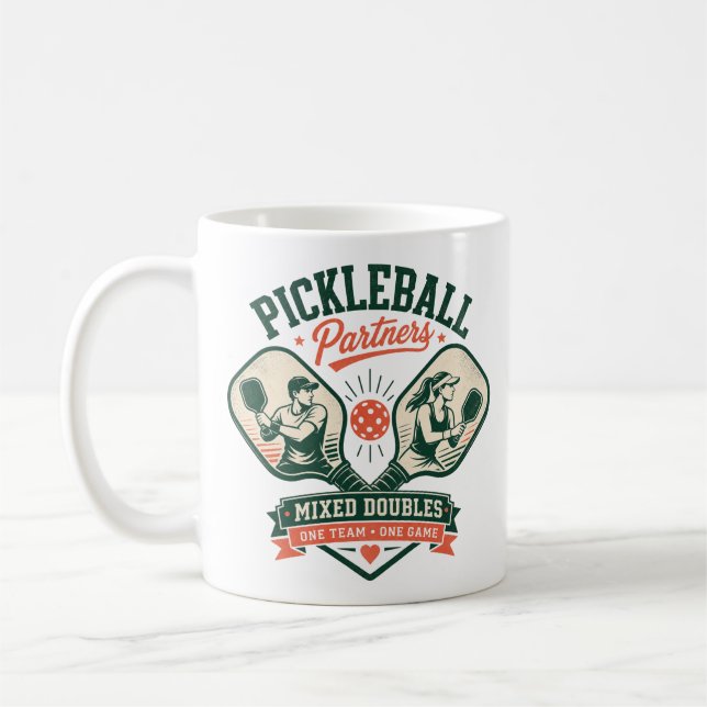 Pickleball-partners mixdubbel kaffemugg (Vänster)