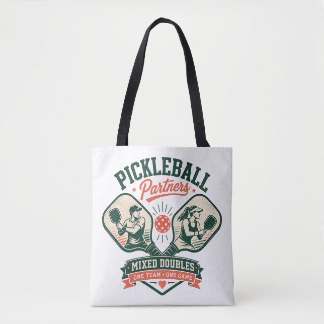Pickleball-partners mixdubbel tygkasse (Framsida)