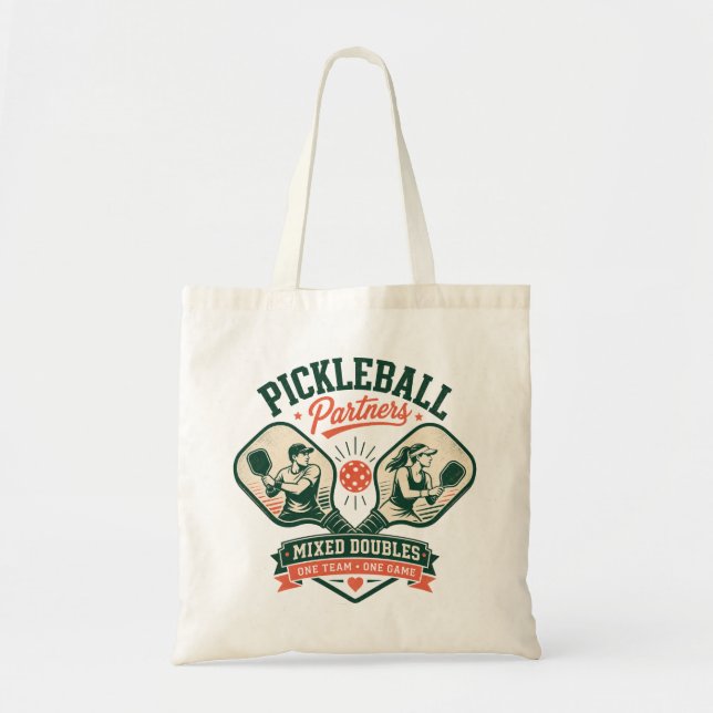 Pickleball-partners mixdubbel tygkasse (Framsidan)