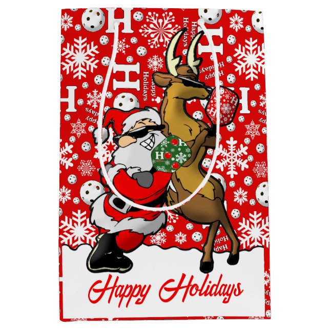 Pickleball Partners Santa & Reindeer Snöflingor (Framsidan)