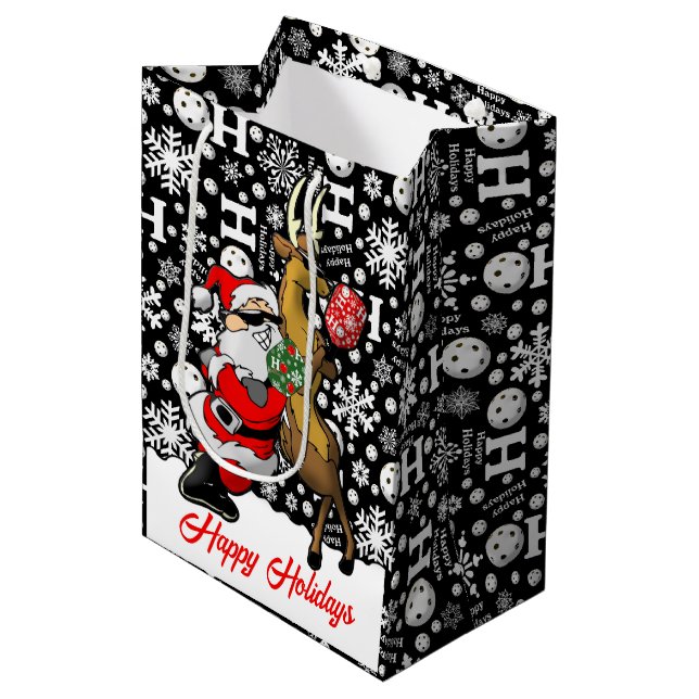 Pickleball Partners Santa & Reindeer Snöflingor (Framsidan Vinklad)