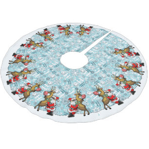 Pickleball Partners Santa & Rener Sleighing It Julgransmatta Borstad Polyester