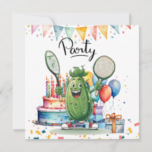 Pickleball Party Birthday Inbjudningar