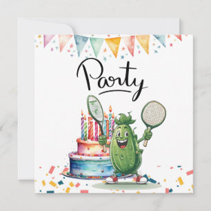 Pickleball Party Birthday Inbjudningar