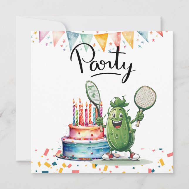 Pickleball Party Birthday Inbjudningar (Framsida)