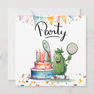 Pickleball Party Birthday Inbjudningar