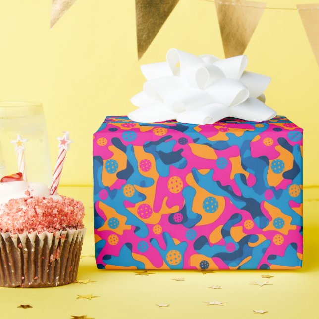 Pickleball Party Camo Presentpapper (Födelsedagsfest)