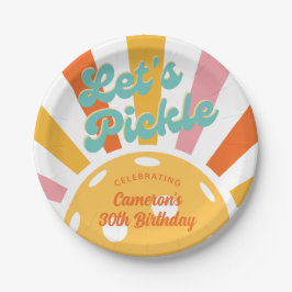 Pickleball Party Colorful Retro Sol sprängde Rand