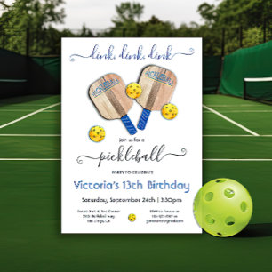 Pickleball Party Dink Birthday Inbjudningar