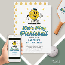 Pickleball Party Funny Pickleball Tecknad Mascot