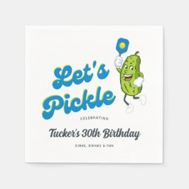 Pickleball Party Tecknad Pickle spelar upp Pappersservett