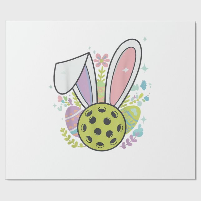 Pickleball Påsk T-Shirt Presentpapper (Platt)