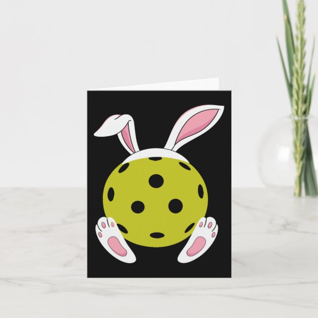 Pickleball Påskägg Hunting Bunny Pickleball Eas Kort (Framsida)