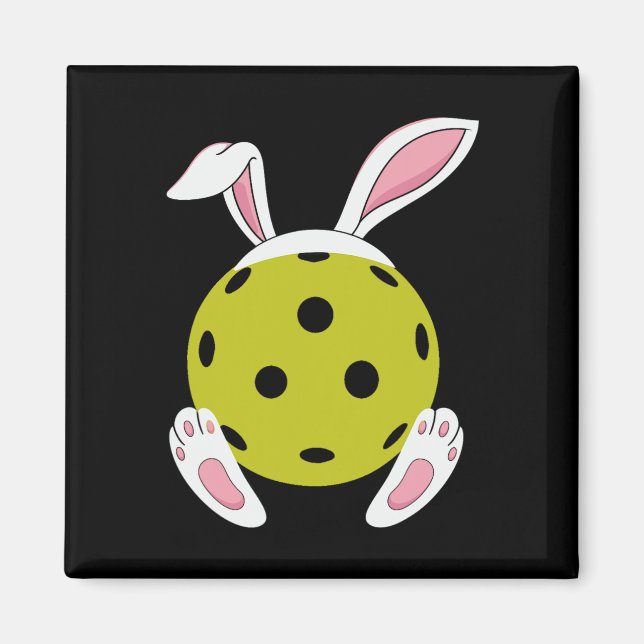 Pickleball Påskägg Hunting Bunny Pickleball Eas Magnet (Framsidan)