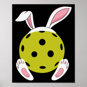 Pickleball Påskägg Hunting Bunny Pickleball Eas Poster