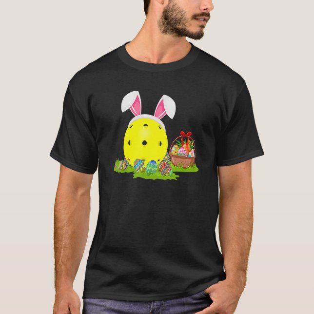 Pickleball Påskägg Hunting Bunny Pickleball Eas T Shirt (Framsida)