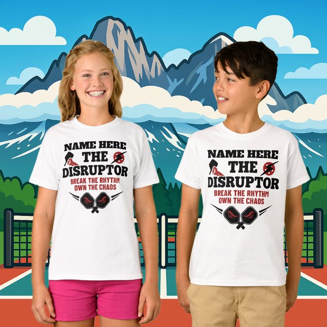 Pickleball Personalized Name THE DISRUPTOR Chaos T Shirt (PICKLEBALL PERSONALIZED NAME T-SHIRT)