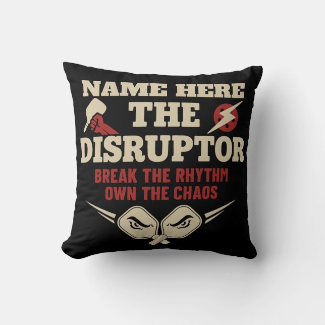 Pickleball Personalized Name The Disruptor Towel Kudde (Framsida)