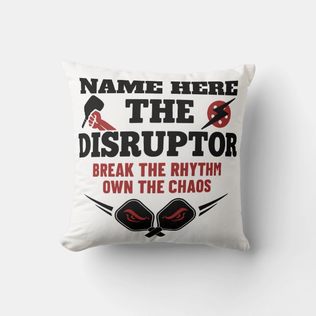 Pickleball Personalized Name The Disruptor Towel Kudde (Framsida)