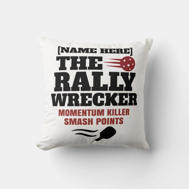 Pickleball Personalized Name The Rally Wrecker  Kudde (Framsida)