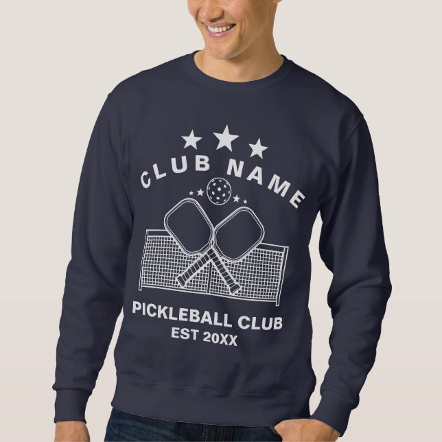 Pickleball Personlig Klubb Namn Lång Ärmad Tröja (Framsida)