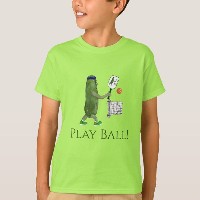 Pickleball Pickle Play Boll TShirt for Boys T Shirt (Framsida)
