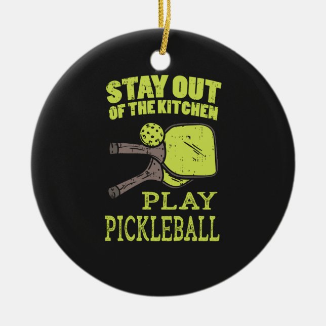 Pickleball Pickleball Paddel Julgransprydnad Keramik (Framsidan)