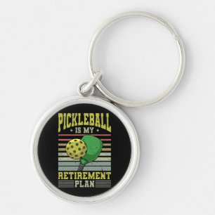Pickleball - Pickleball Pension Rund Silverfärgad Nyckelring