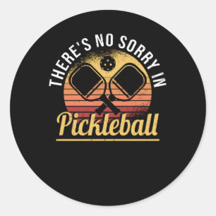 Pickleball Pickleball Player No Time Retro Runt Klistermärke