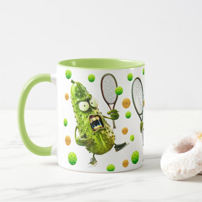Pickleball-pickles kaffemugg (Med munk)
