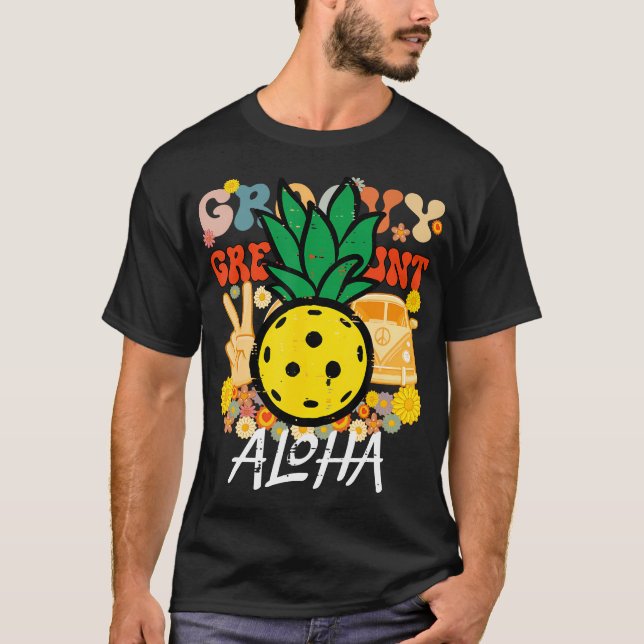 Pickleball Pineapple Aloha Pickle Boll Hawaii Mana T Shirt (Framsida)