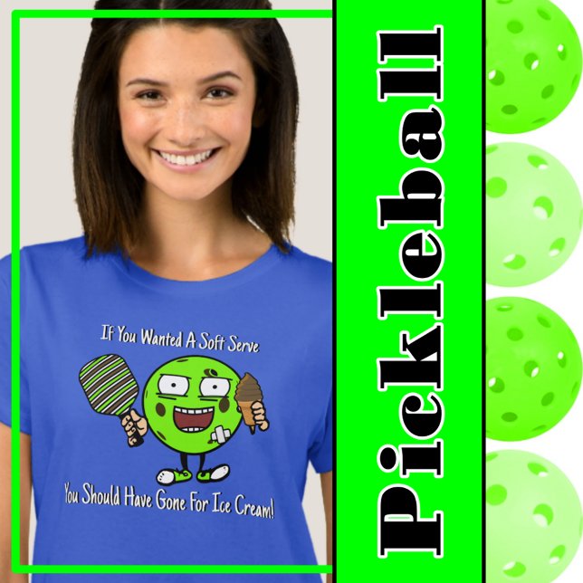 Pickleball Player Chocolate Soft  Grönt Funny T Shirt (pickleball soft serve green pickleball
)