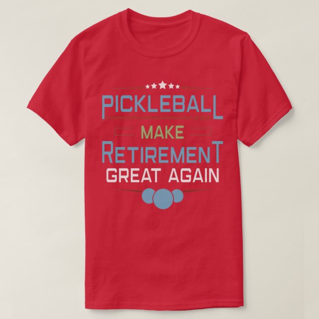 Pickleball Player Coach Paddleball Pension T Shirt (Design framsida)