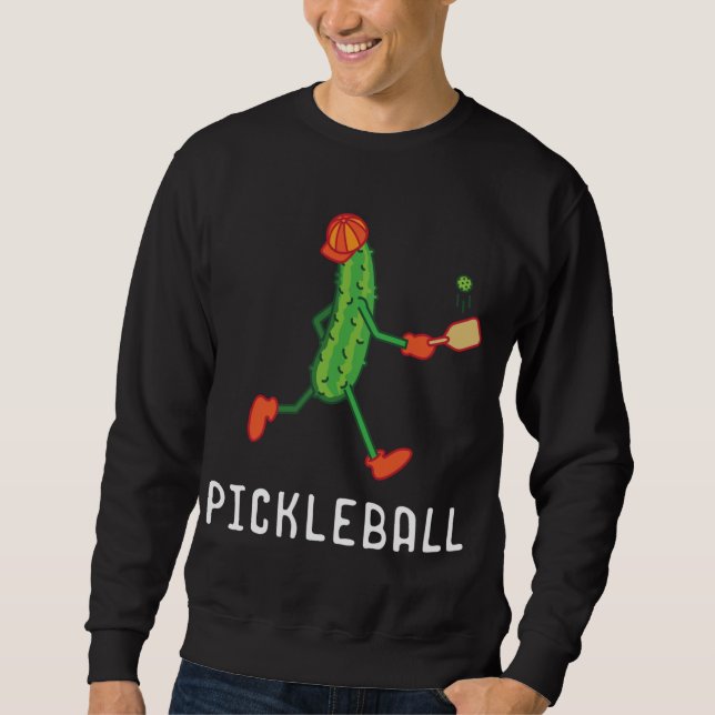 Pickleball Player Coach Vegan Pickle Fruit Sport L Lång Ärmad Tröja (Framsida)