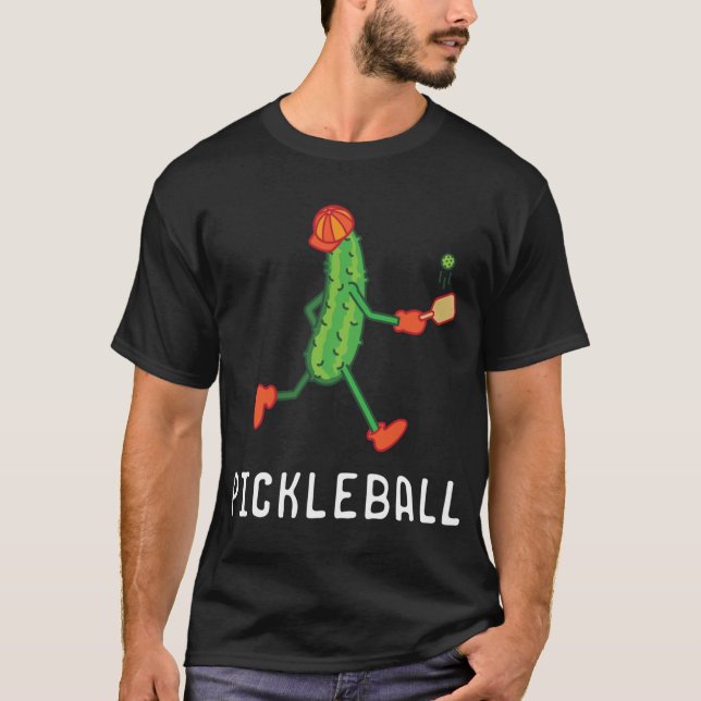 Pickleball Player Coach Vegan Pickle Fruit Sport L T Shirt (Framsida)