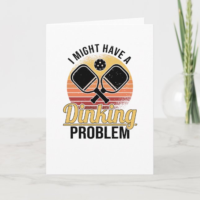 Pickleball Player Dinking Kärlek Pickleball Retro Kort (Framsida)