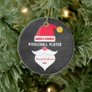 Pickleball Player-favoritspelare för jultomten Julgransprydnad Keramik