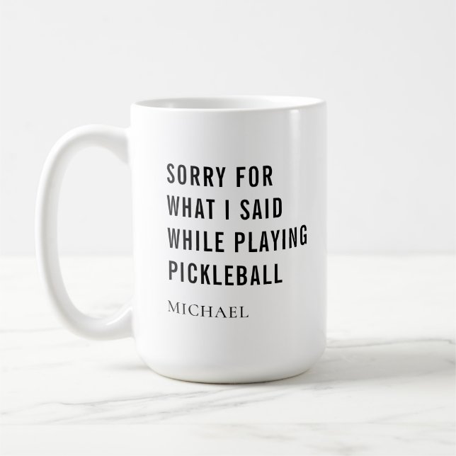 Pickleball Player Funny Sports Saming Personlig Kaffemugg (Vänster)