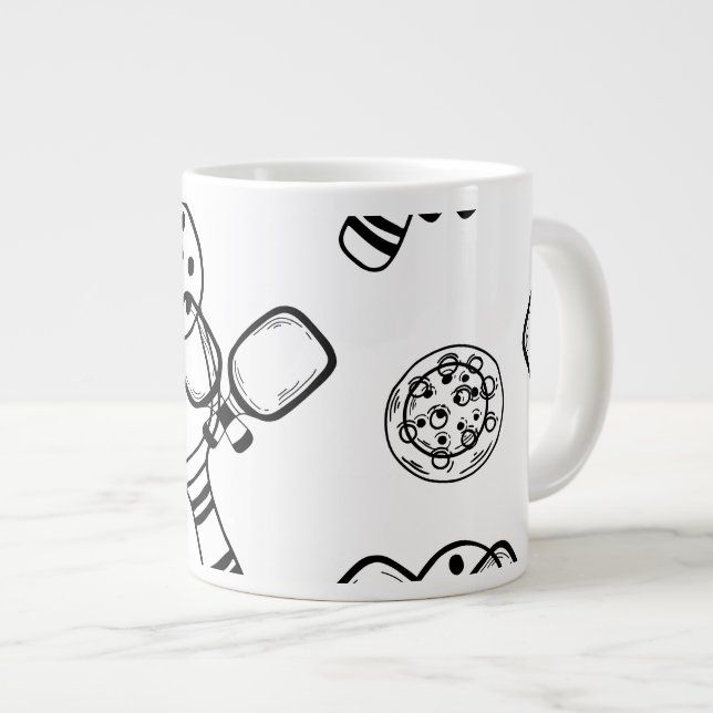 Pickleball Player-gåva för hennes Rosa Jumbo Mugg (Framsida höger)