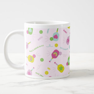 Pickleball Player-gåva för hennes Rosa Specialty M Jumbo Mugg