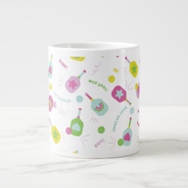 Pickleball Player-gåva för hennes Rosa Specialty M Jumbo Mugg