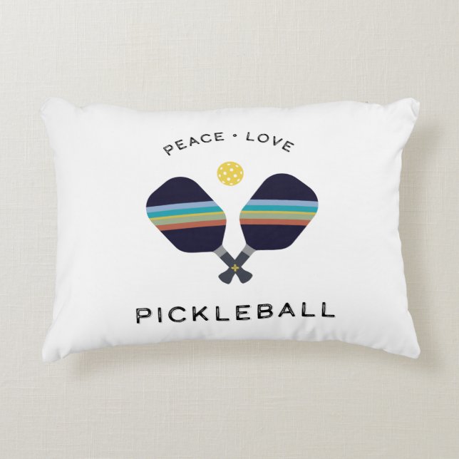 Pickleball Player Gift Peace Kärlek och Pickleball Prydnadskudde (Framsidan)