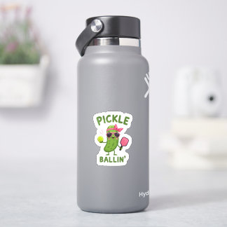 Pickleball Player Gift - "Pickle Ballin" Klistermärken