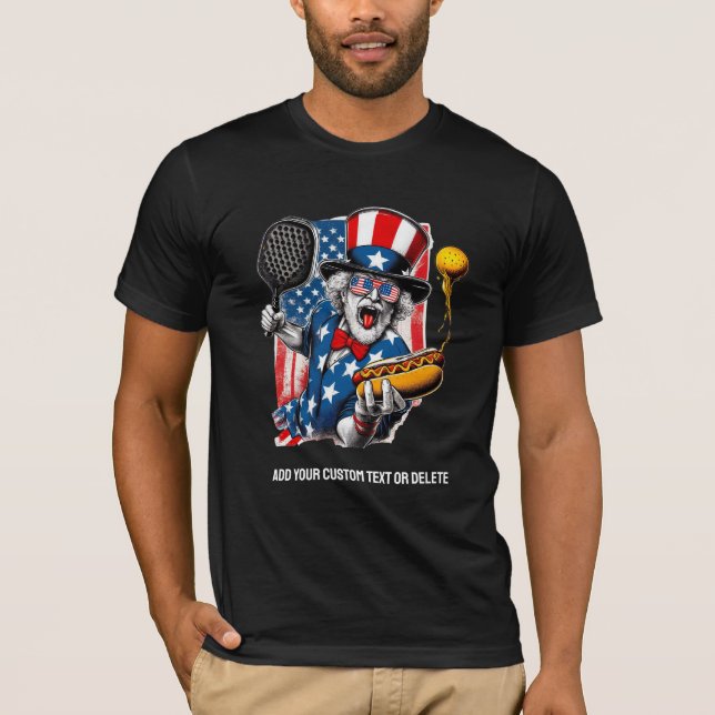 Pickleball Player Gift Pickleball USA flagga T Shirt (Framsida)