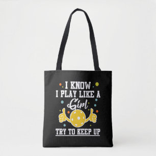 Pickleball Player Girl Sport Idrottsman Humor Tygkasse