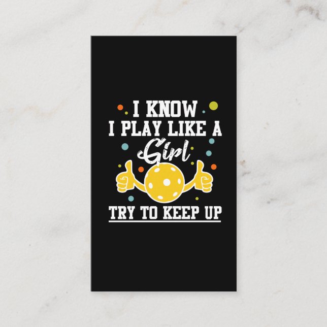 Pickleball Player Girl Sport Idrottsman Humor Visitkort (Framsida)