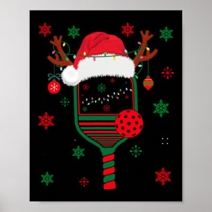 Pickleball Player-julspelaren Helgdag Reindeer Jul Poster