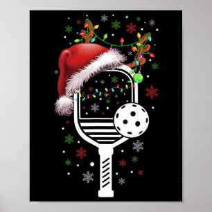 Pickleball Player-julspelaren Helgdag Reindeer Jul Poster